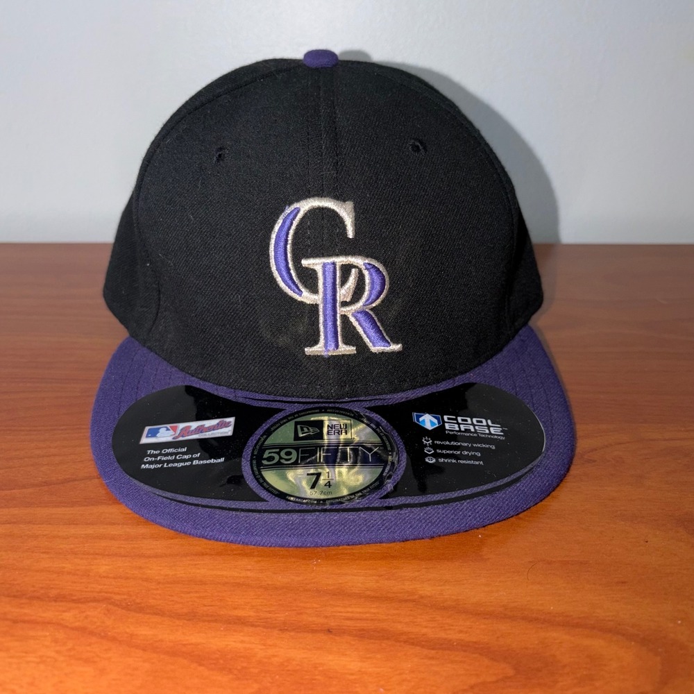 New Era 59FIFTY Colorado Rockies MLB Authentic On-Field Hat Size 7 1/4 Black